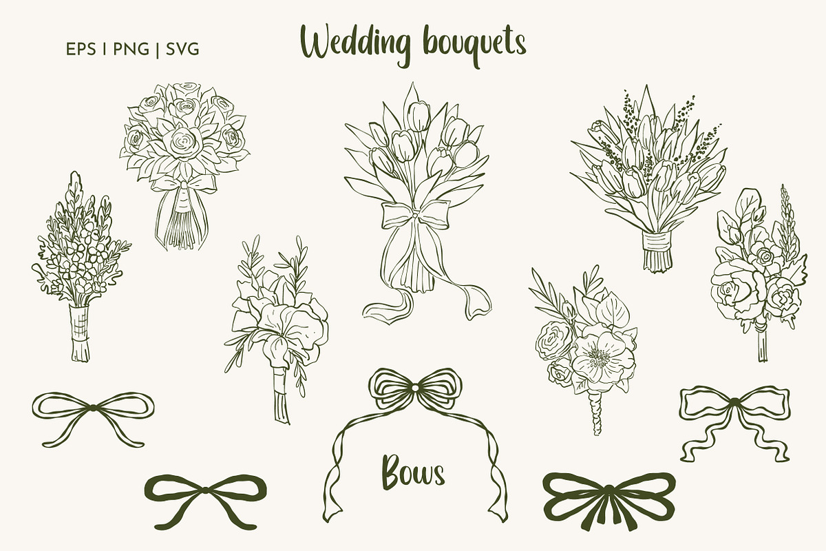 Coquette Ink Wedding Day Bundle, an Object Illustration by KathrineWatercolor (Photo 7 of 14)