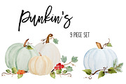 Watercolor Fall Pumpkins, Leaves, an Illustration by DailyMiracleDigitals,LLC (Thumbnail 1 of 7)