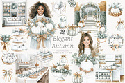 Elegant Autumn White Pumpkin Clipart, a Seasonal Illustration by GlamArtZhanna (Thumbnail 1 of 8)