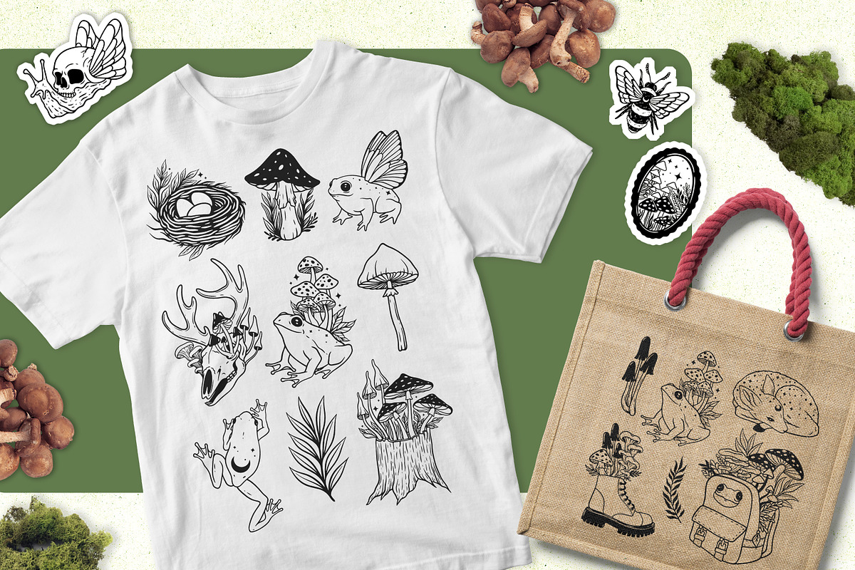 Goblincore SVG/PNG 40 designs Bundle, an Object Illustration by SecondOfJuly (Photo 4 of 4)