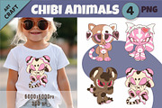 Chibi animals. Tshirt, PNG., an Animal Illustration by KENO Mascots (Thumbnail 1 of 4)