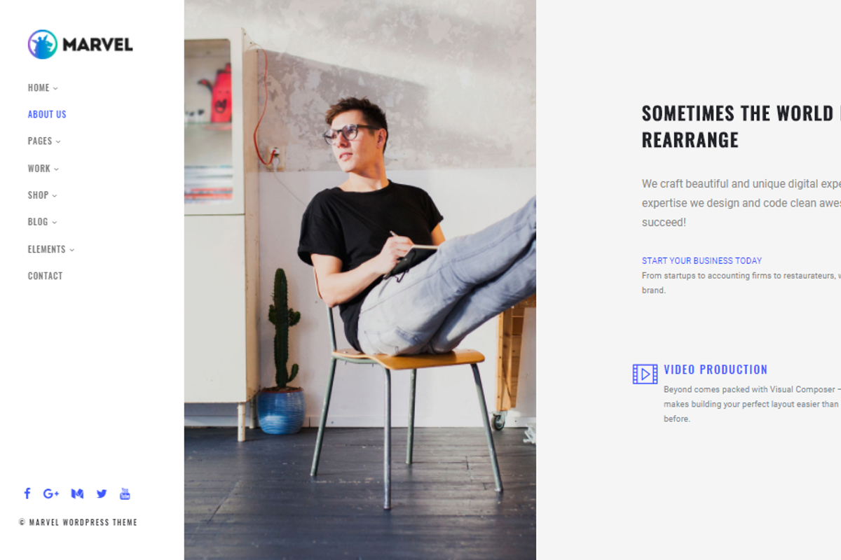 Marvel Vertical Menu WordPress Theme, a WordPress Template by Visualmodo