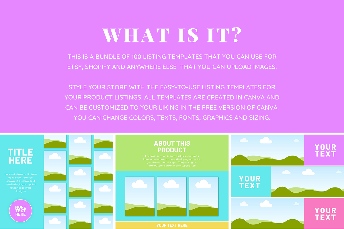 Colorful Etsy Listing Templates, a Branding & Logo Template by SunshineStudioBoutique (Photo 2 of 8)