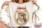 Cute Bunny Mom Floral Crown PNG, an Illustration by Daily.Designs (Thumbnail 3 of 5)