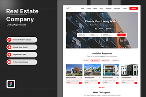 Real Estate Landing Page Design, a Landing Page Template by UXcelerate Studio