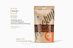 Kraft Bag Stand Up Pouch Mockup