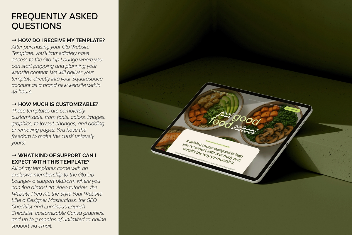 Nutritionist Squarespace Template, a Squarespace Template by Glo Design Studio (Photo 9 of 9)