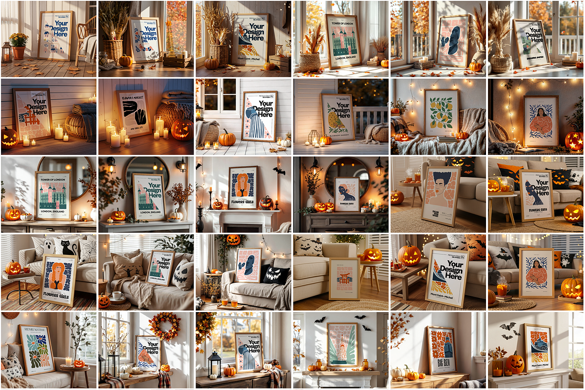 100 Halloween Frame Mockup Bundle, a Merchandise Mockup by MockupShopi (Photo 8 of 9)