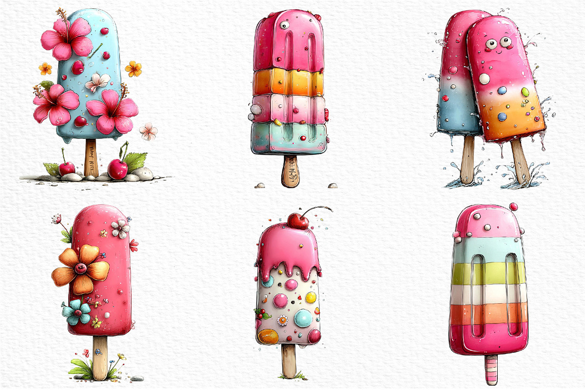 Whimsical Cold Summer Beach Ice Pop, an Illustration by Craft Nest (Photo 4 of 9)
