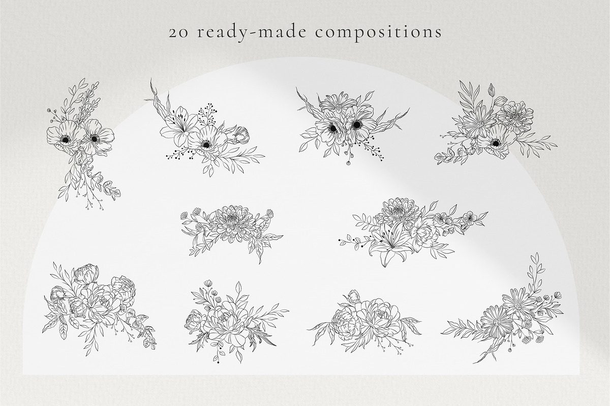 Minimalist Line Art Flowers, a Decorative Illustration by La Petite Line Art (Photo 6 of 13)