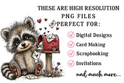 Whimsical Valentine Raccoon Clipart, an Illustration by OK Design (Thumbnail 6 of 6)