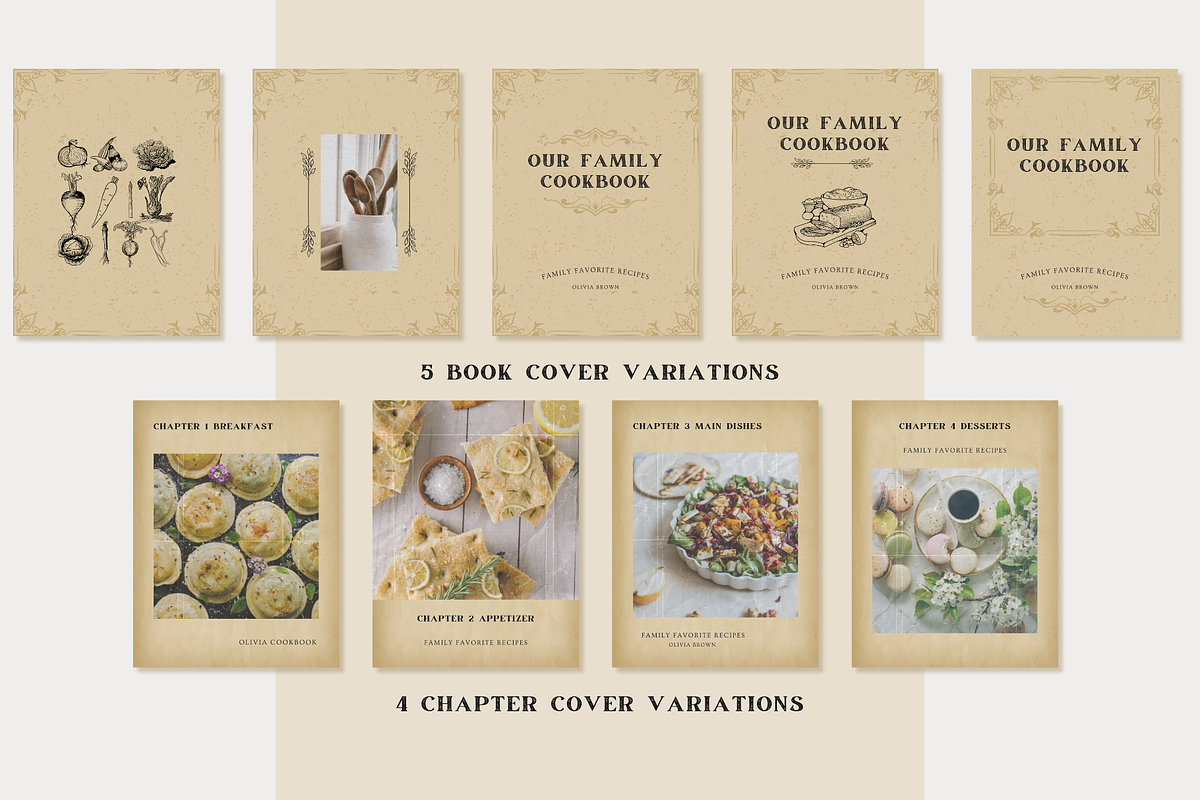 Vintage Cookbook Template CANVA, a Magazine Template by OrganizationOasisRo (Photo 3 of 10)