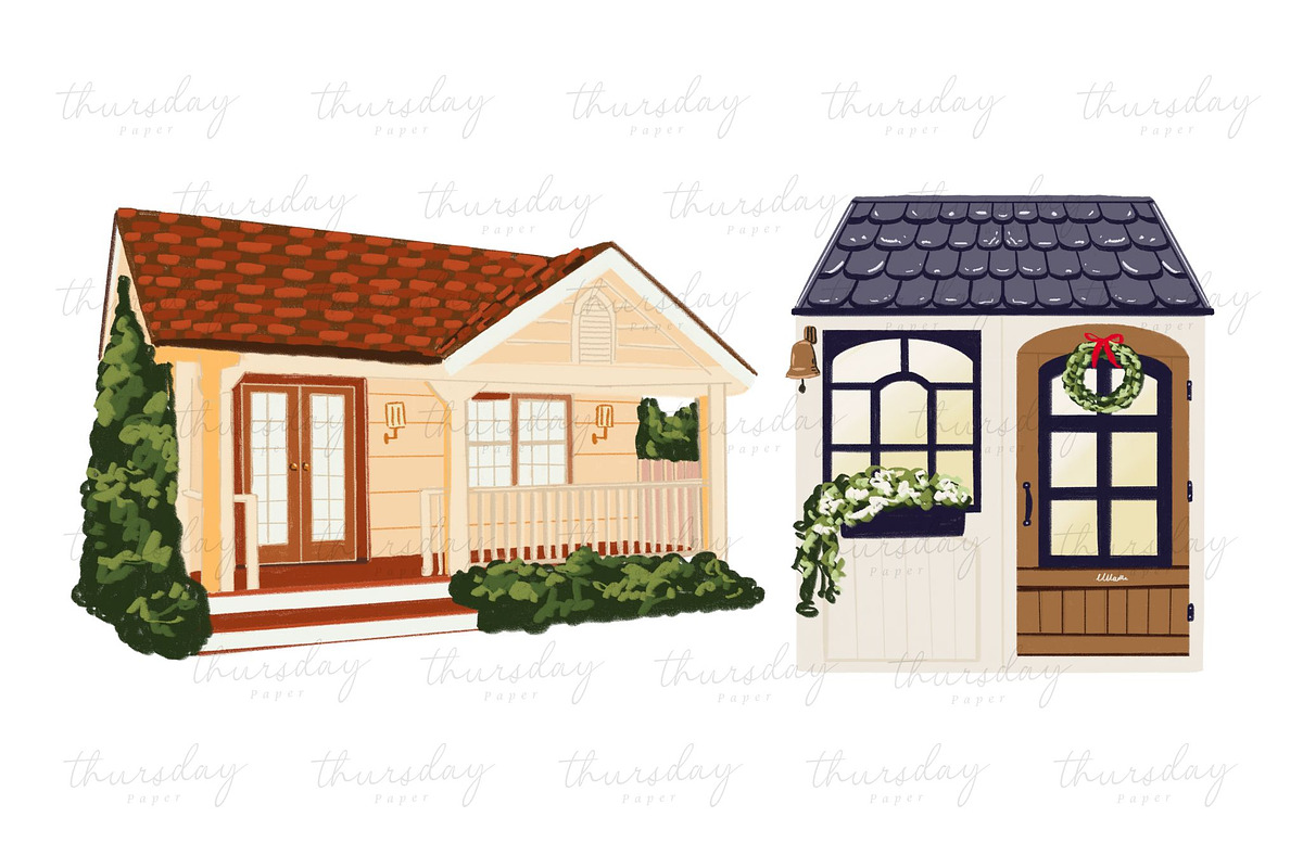 Cottage house illustrations, an Illustration by Thursdaypaper (Photo 3 of 4)