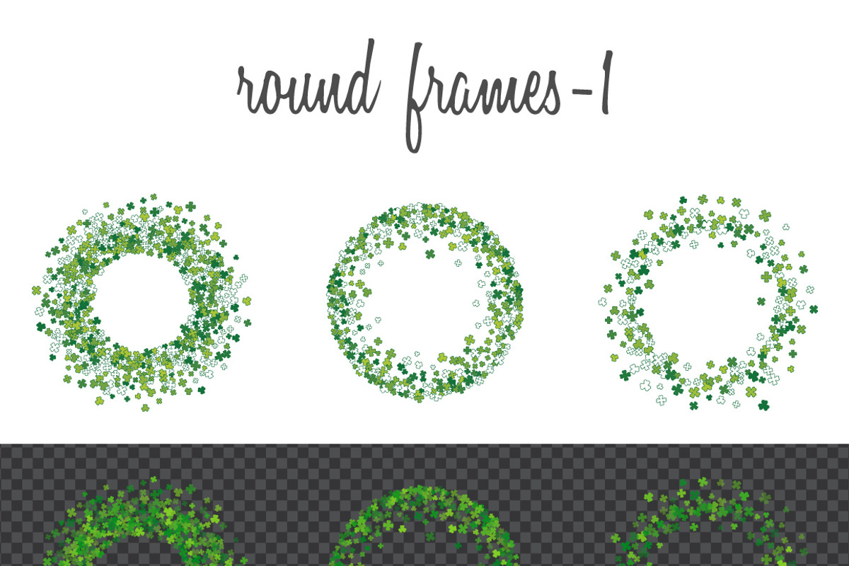 Green clover frames and borders, a Pattern Graphic by ekmelica (Photo 2 of 11)