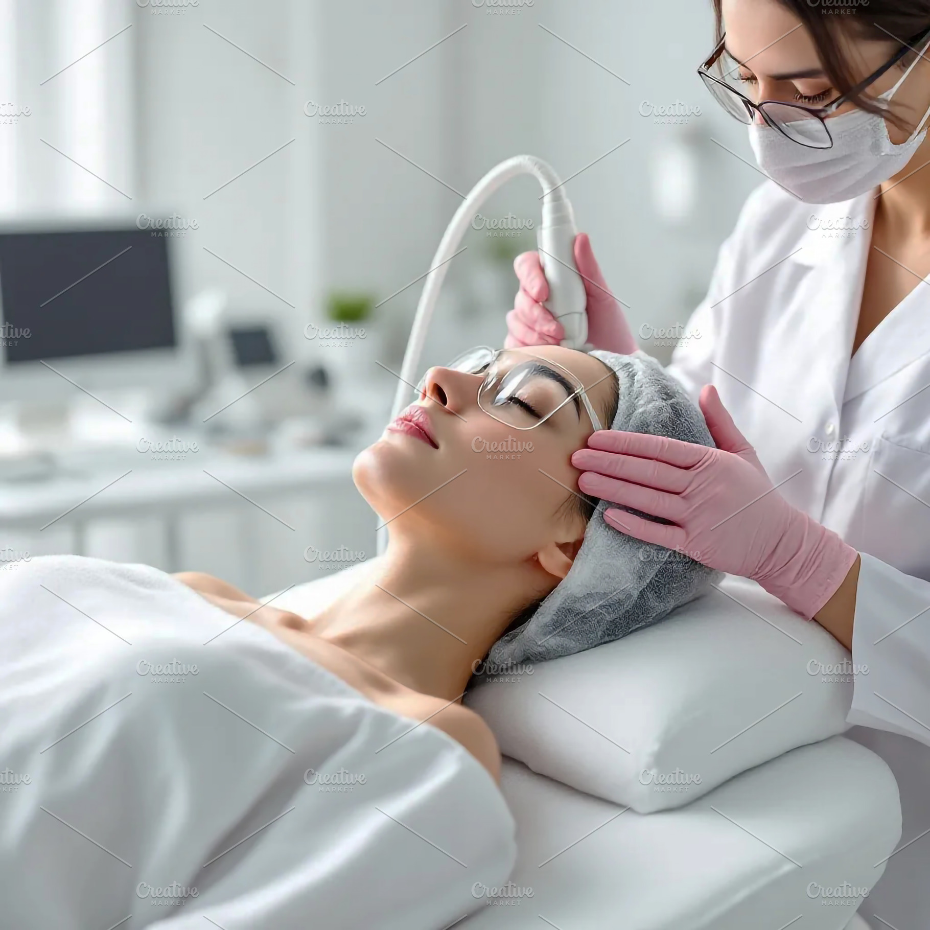 Woman Receiving Facial Ultrasound, a Beauty & Fashion Photo by Stock Shape