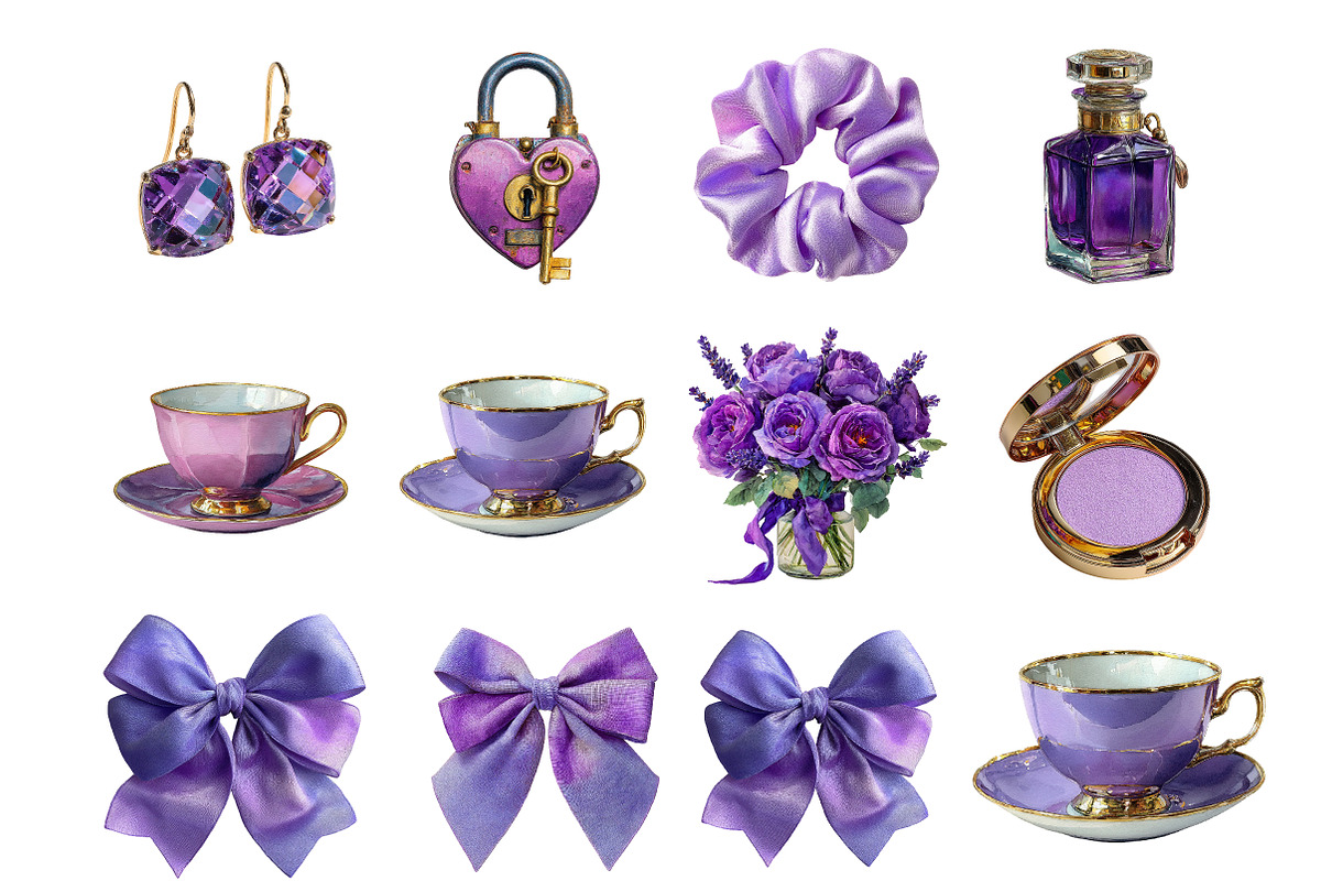 Purple Aesthetic Clipart, an Illustration by DreamArtGraphic (Photo 3 of 4)