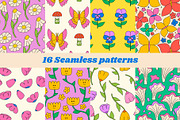 Retro Groovy | Cliparts & Patterns, an Object Graphic by Felizabeth Design (Thumbnail 7 of 9)