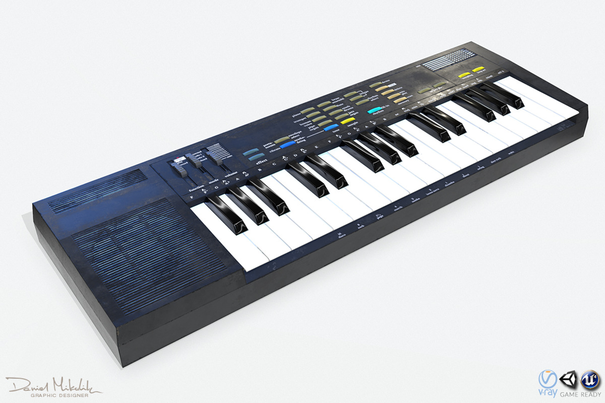 Synthesizer PBR Low Poly, an Object 3D Model by Daniel Mikulik (Photo 1 of 14)