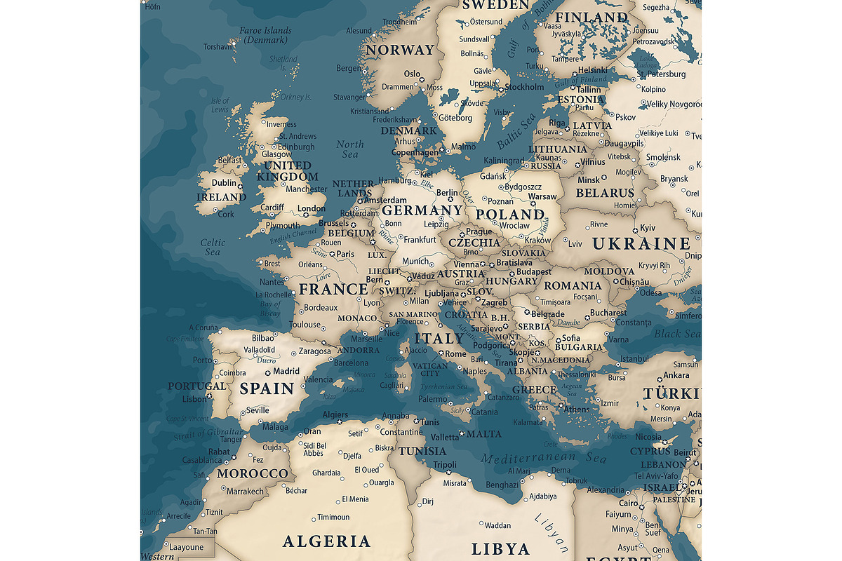 Vector World Map - Large&Detailed, a Graphic by PorcuPen Works (Photo 6 of 6)