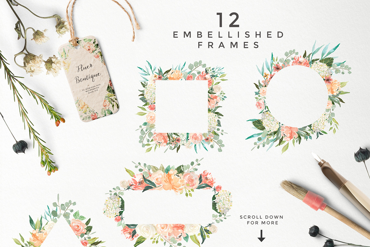 Peaches & Cream Graphic Set, an Illustration by Twigs and Twine (Photo 2 of 10)