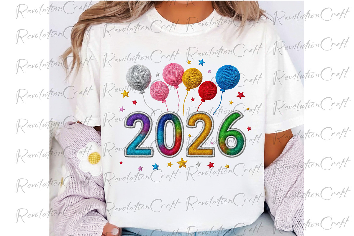 Yarn Crochet Happy New Year 2026 Png, an Illustration by OK Design (Photo 3 of 4)