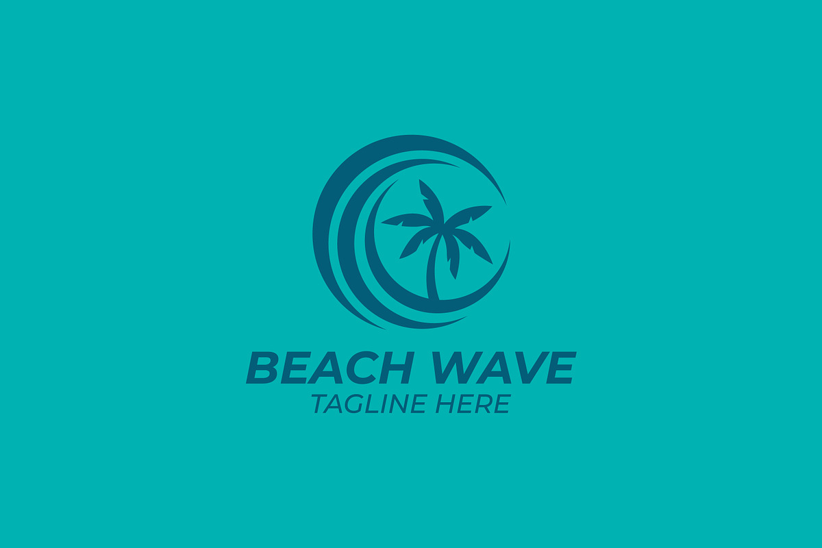 Tropical beach wave palm tree logo, a Branding & Logo Template by Signatoro (Photo 3 of 3)