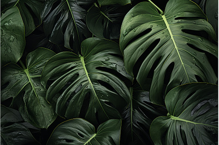 Tropical Monsterra leaf jungle, a Nature Photo by Ylivdesign