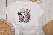 Mama Floral Butterfly PNG, an Illustration by CraftArtStudio (Thumbnail 3 of 4)