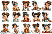 Whimsical Valentine Coffee Girl Clip, an Illustration by OK Design (Thumbnail 3 of 6)