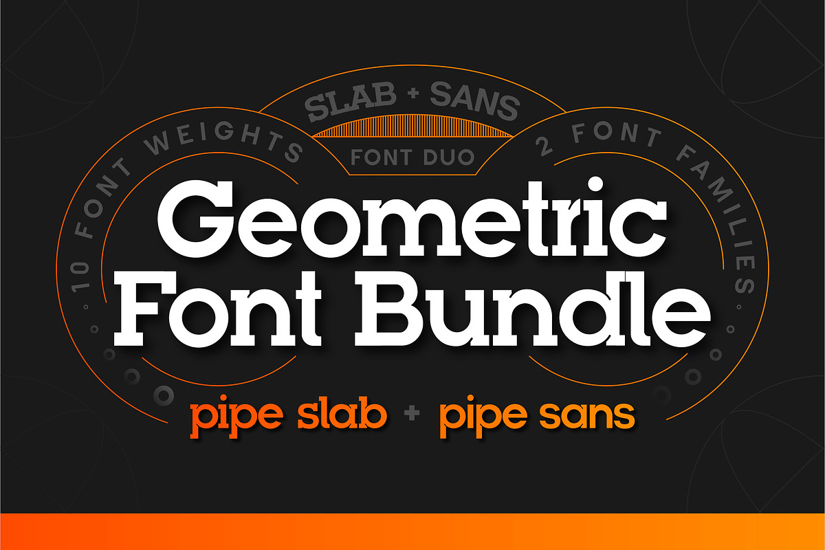 Pipe Font Bundle - Geometric Duo, a Slab Serif Font by Lateral Design (Photo 1 of 18)