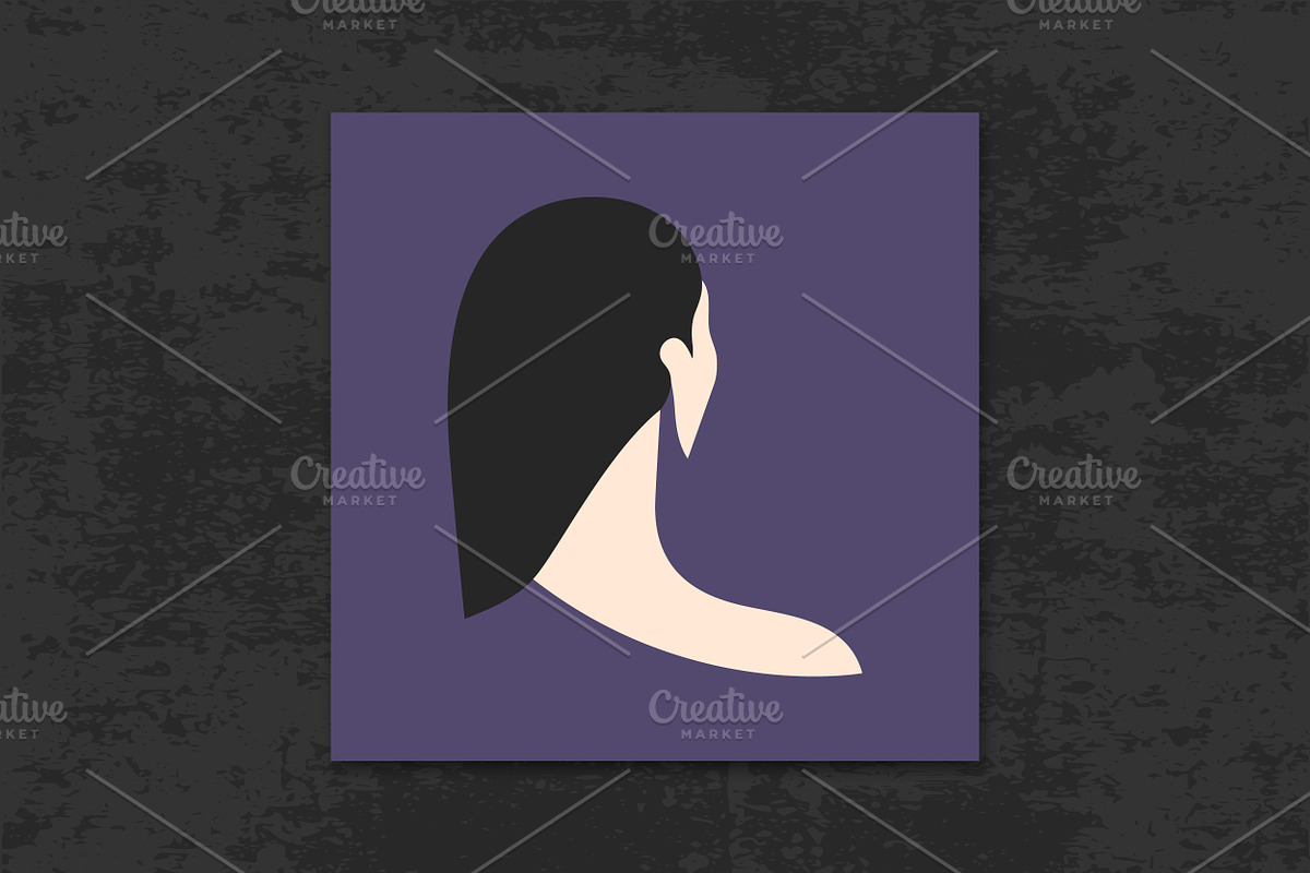 Minimalist Woman Portrait Back View, a Decorative Illustration by PsychocheArt (Photo 2 of 3)