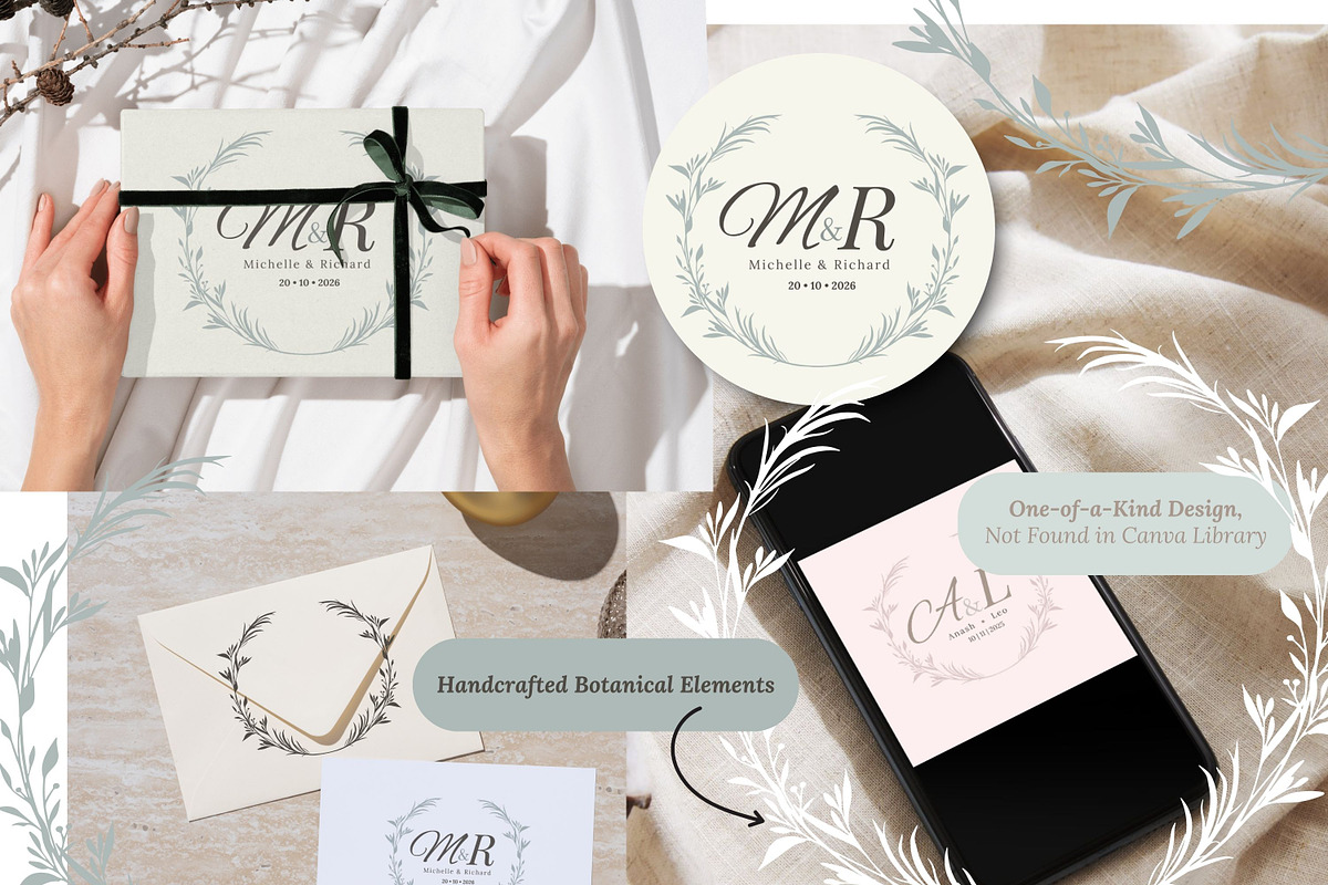 Elegant Monogram Wreath Logo, a Branding & Logo Template by Hell Yeah Designs (Photo 3 of 6)