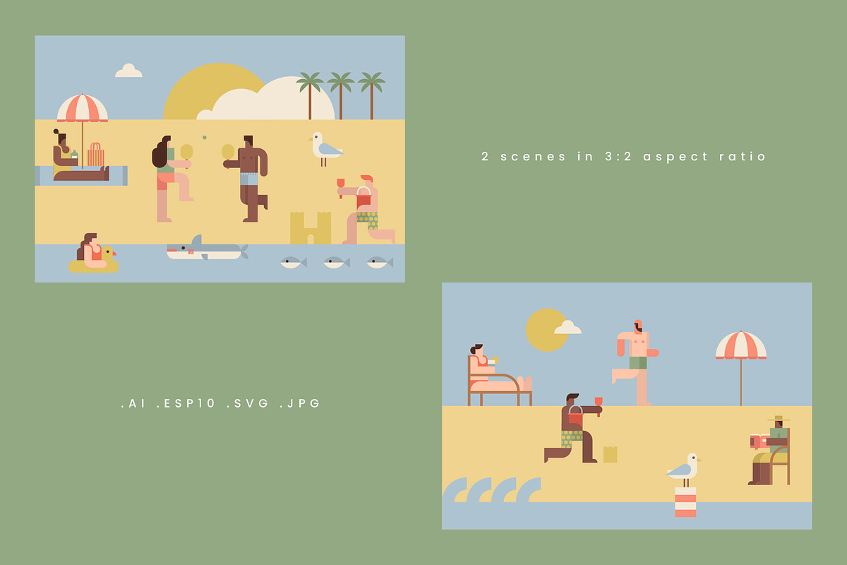 Geometric Life - Beach Activities, a Person Illustration by Léo Alexandre (Photo 9 of 16)