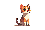Cute Cat Image, Pixel Dotted Style, an Animal Illustration by Pray Art Design Studio (Thumbnail 1 of 3)