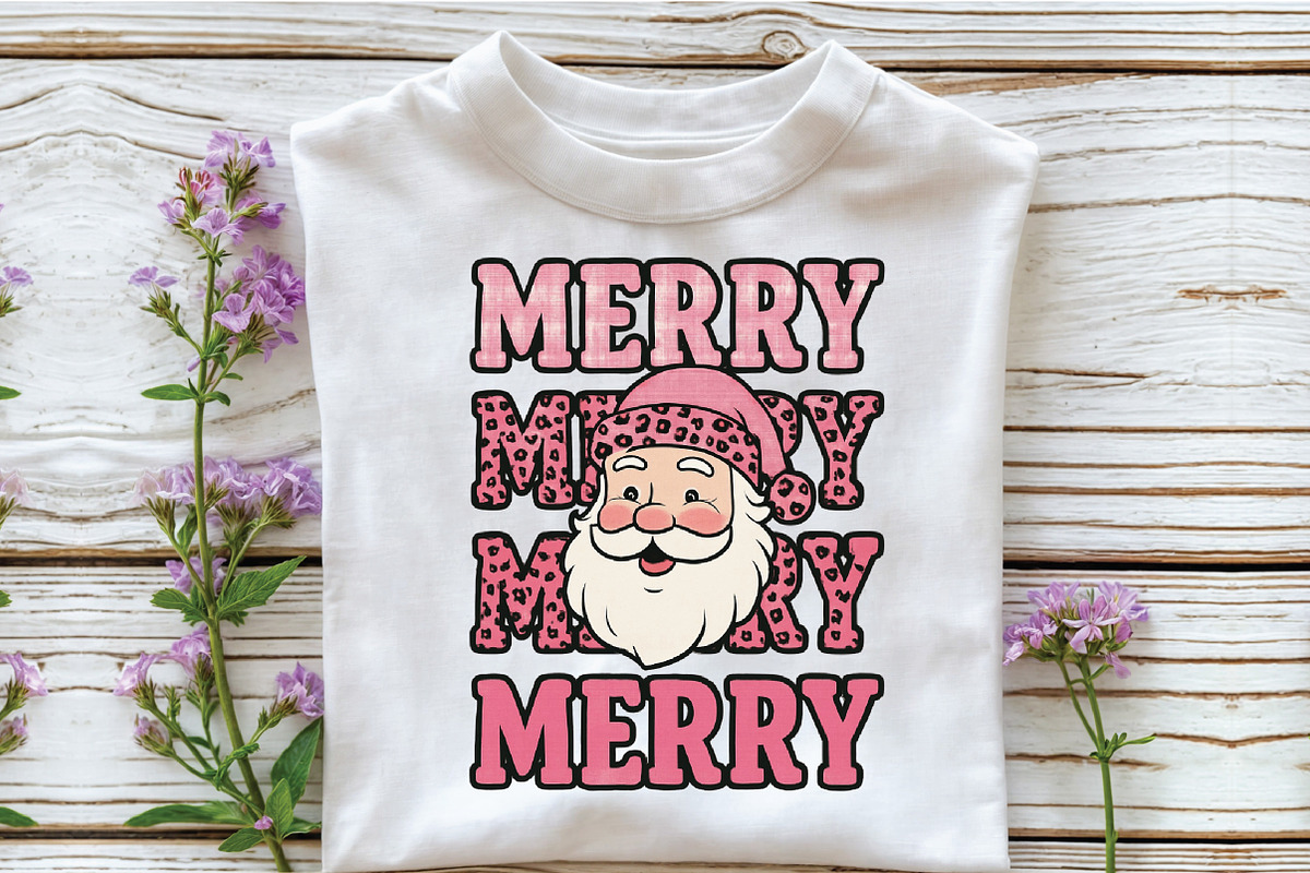 Retro Pink Merry Christmas PNG, an Illustration by Libby Wishes (Photo 4 of 4)
