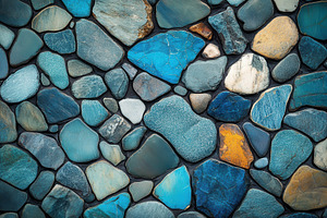 Blue and Gray Stone Wall Texture Bac, an Abstract Photo by Pixeness Studio