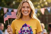 Sugar Skull Purple Cupcake Art, a Shirt Mockup by Vector Stall (Thumbnail 6 of 14)