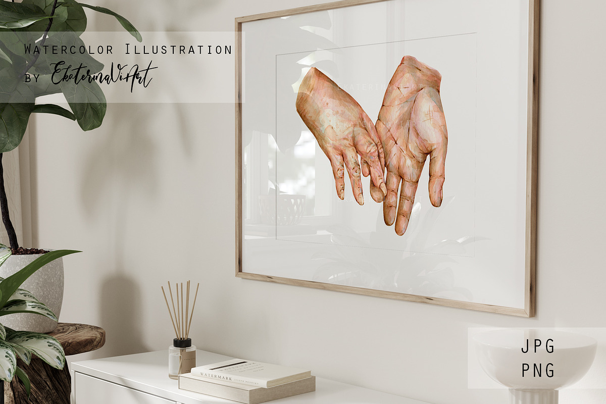 Watercolor Holding Hand Illustration, a Person Illustration by EkaterinaViArt (Photo 2 of 3)
