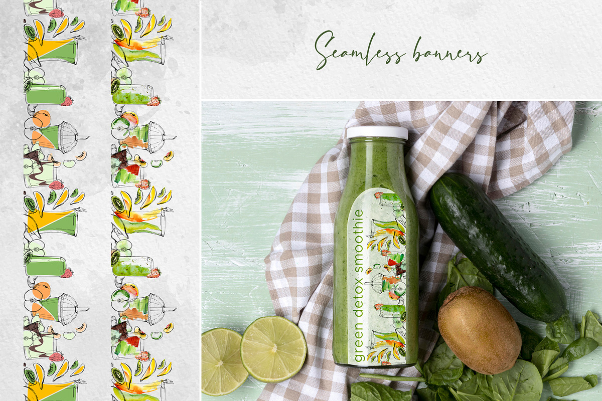 Green detox smoothies, a Food Illustration by MsFlaffy (Photo 12 of 15)
