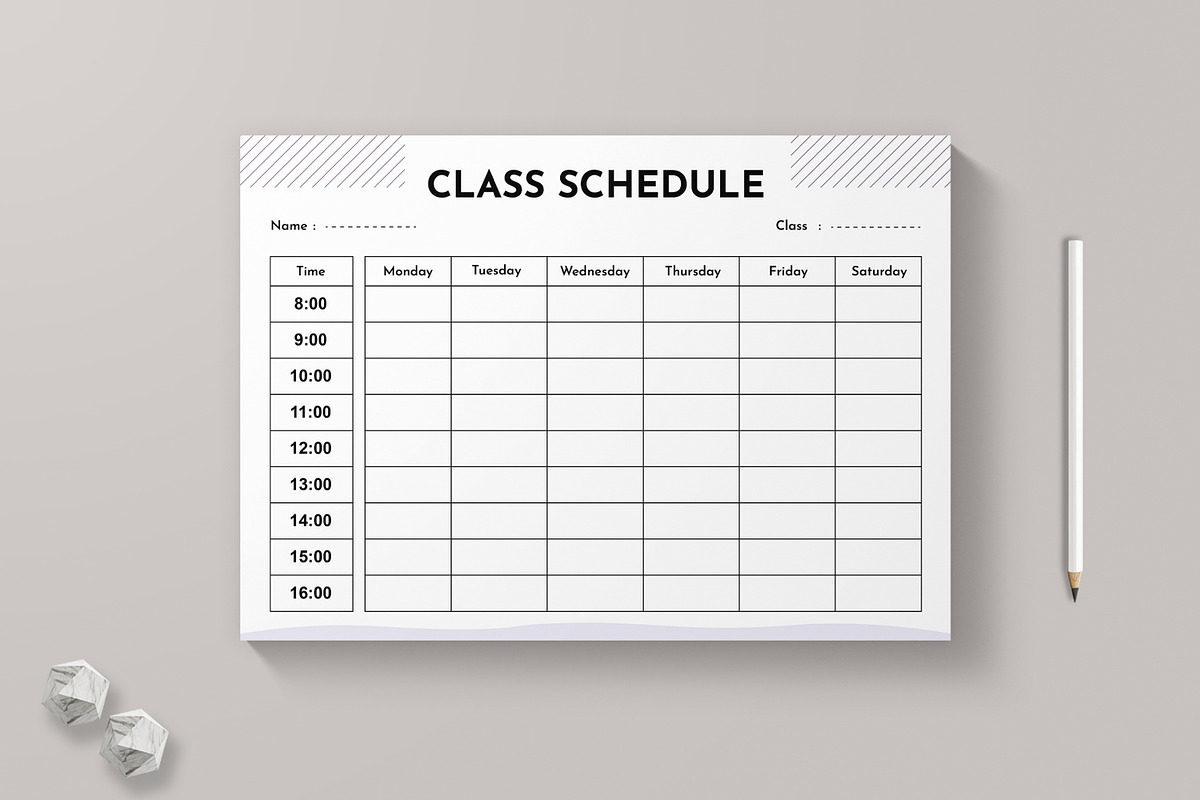 Class Schedule Template Layout, a Stationery Template by MightyDesign (Photo 1 of 6)