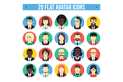 20 Flat Avatar Icons, an Icon by Magurok (Thumbnail 1 of 3)