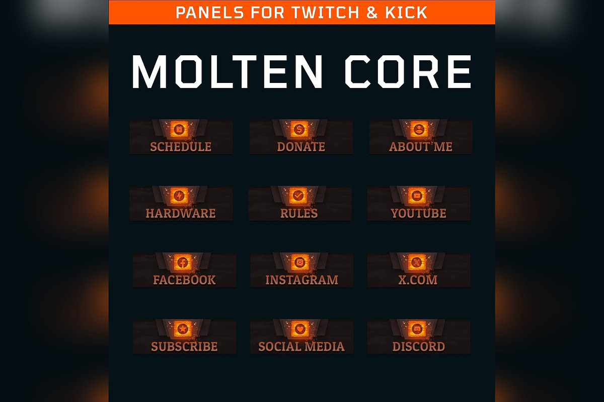Molten Core Lava Twitch Panels, an Object Graphic by Gear Store (Photo 1 of 4)