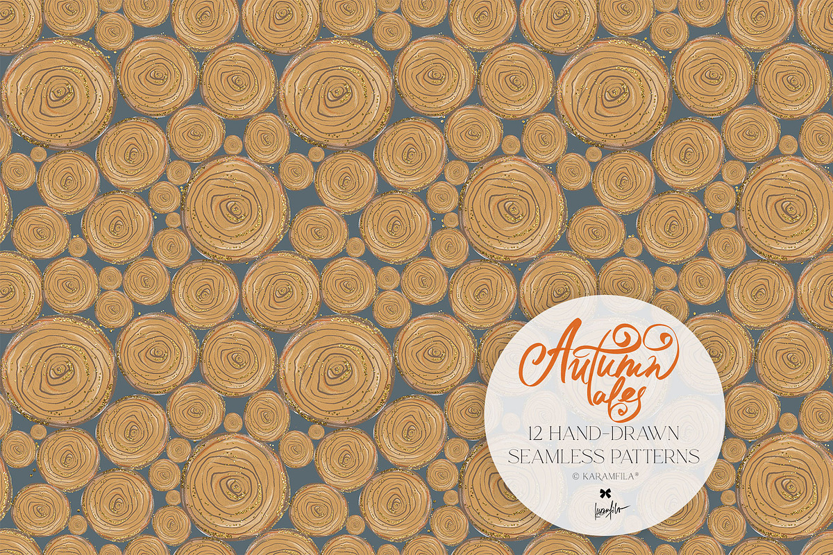 Fall Woodland Clipart & Patterns Kit, a Seasonal Illustration by KaramfilaS (Photo 13 of 25)