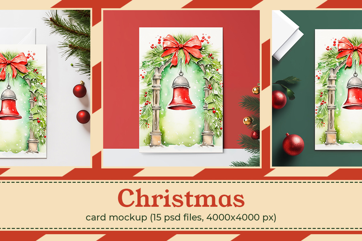 Christmas Card / Poster Mockup Set, an Advertising Mockup by pizza.studi0 (Photo 1 of 6)