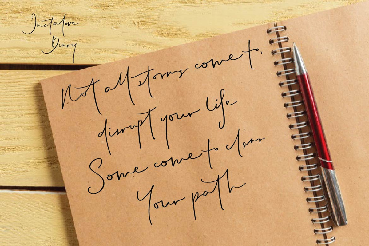 Instalove Diary, a Script Font by AMINMARIO (Photo 5 of 11)