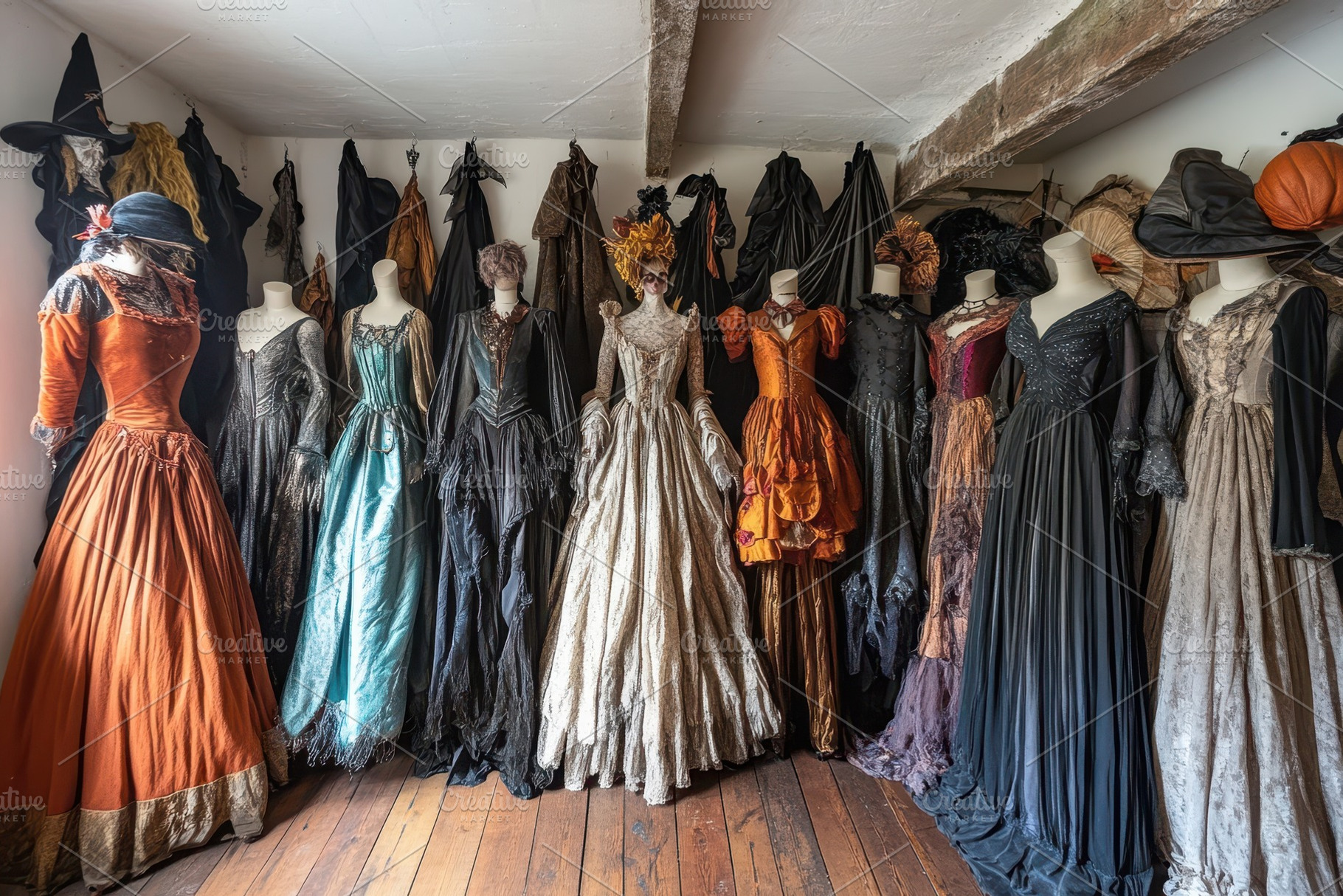Collection of Vintage Dresses Displa, a Photo by Tanuart