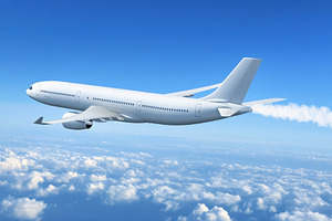 White airplane soaring through the c, a Photo by Iftikhar Alam