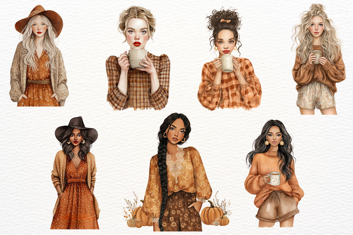 Cozy Halloween Watercolor Clipart, a Seasonal Illustration by Maysa Art (Photo 4 of 5)
