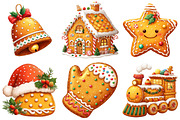 Christmas Gingerbread Clipart, an Illustration by Craft Nest (Thumbnail 6 of 10)