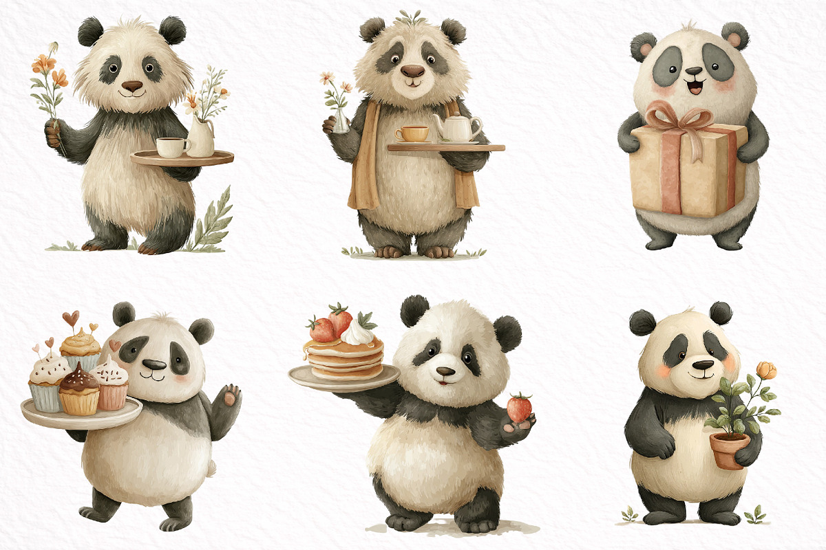 Mothers Day Funny Panda Clipart, an Illustration by DreamArtGraphic (Photo 7 of 8)